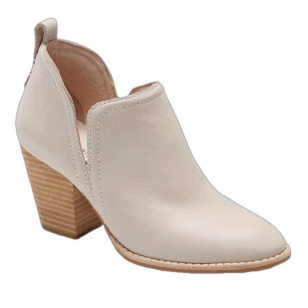 JEFFREY‎ CAMPBELL Womens Size 7 Rosalee Boot Ivory Leather Neutral Stacked Heel